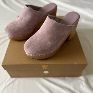 Charlotte Stone Lilac Marlo Suede Clogs